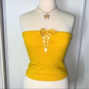⚡️3 for $15⚡️ forever 21 yellow tube top